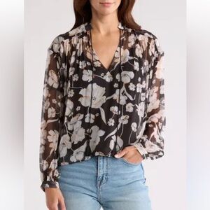 Joie Feyanna Long Sleeve Silk Top and Cami XL
